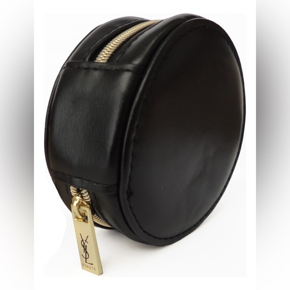 💓Yves Saint Laurent Beauté Round Black Zip Pouch Charm essential set 💓 - Picture 3 of 13